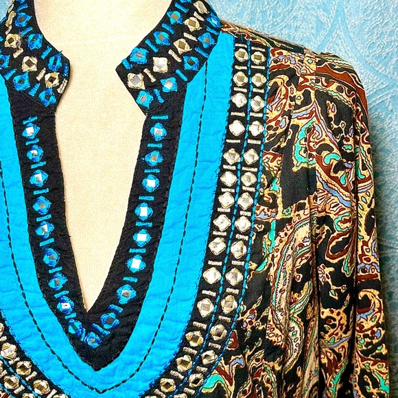 Soft Surroundings Embroidered Paisley Print Tunic #1 - Picture 1 of 7